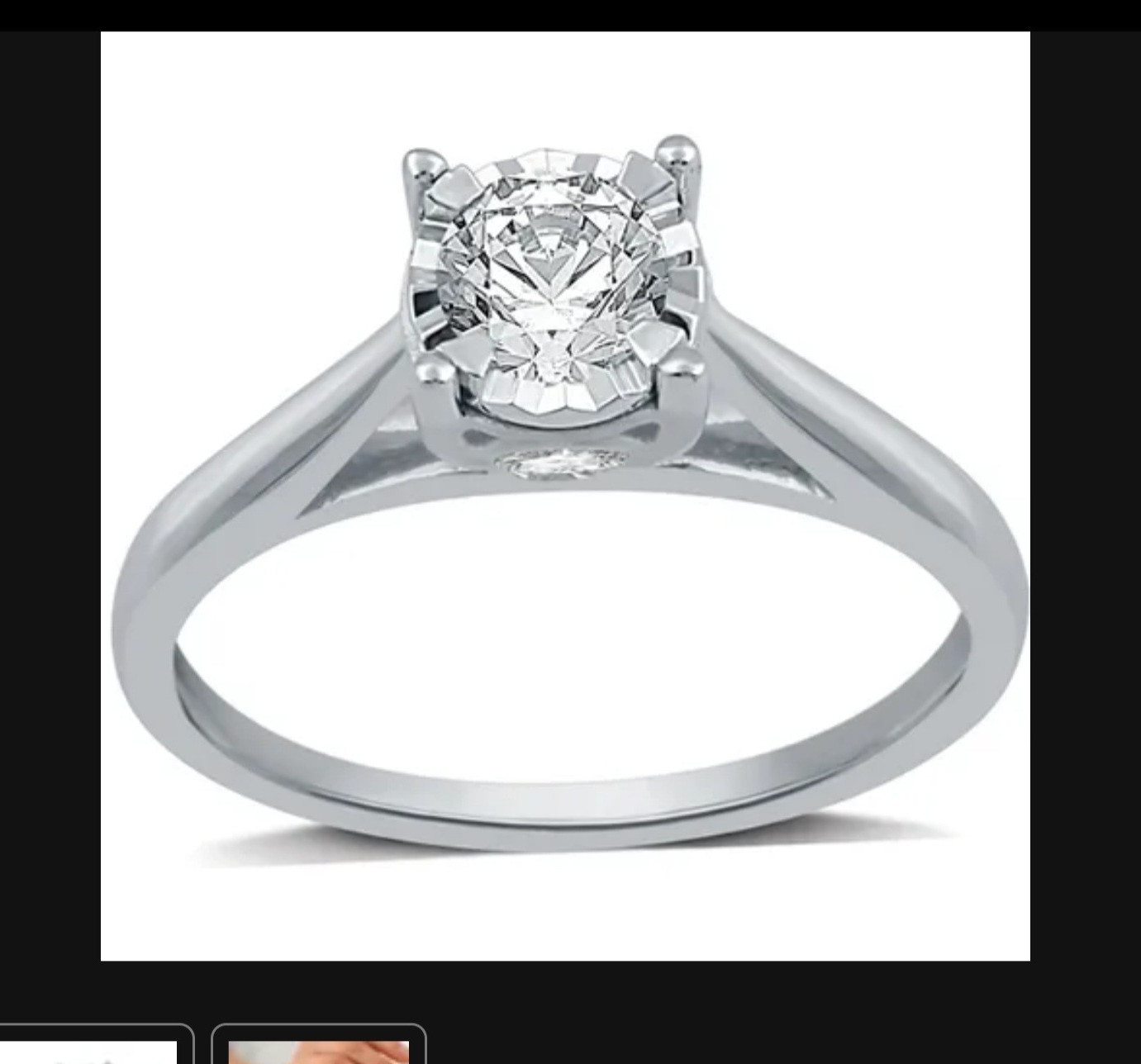 Forever Bride 10K White Gold Round Diamond Solitaire Engagement Ring 0.50ctw 7