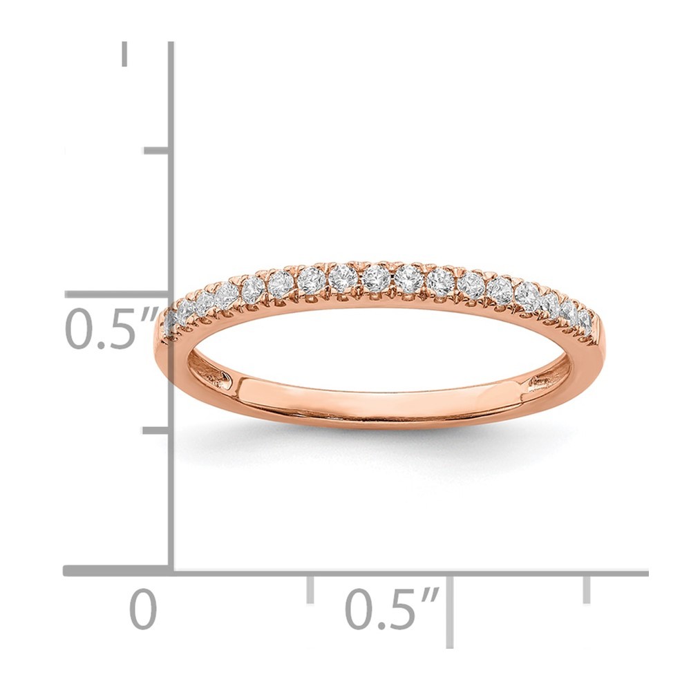 14K Rose Gold Lab Grown Diamond Wedding Band Ring Size 7 for Women