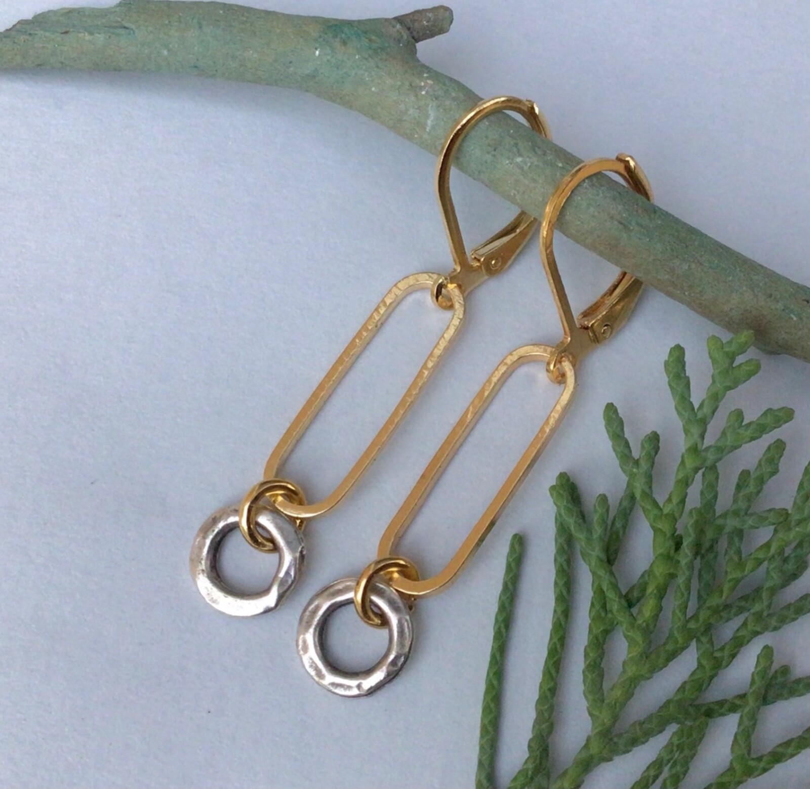 NEW HANDCRAFTED SUNDANCE CHARM LINK EARRINGS HANDMADE ARTISAN JEWELRY