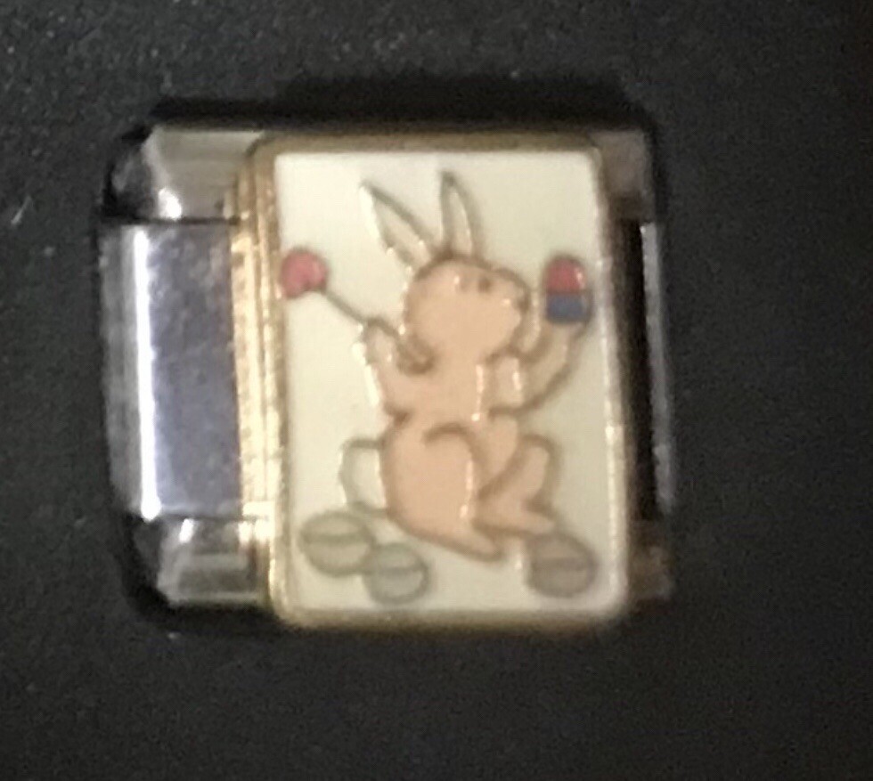 Easter Bunny Wholesale Italian Charm Enamel 9mm Link K45
