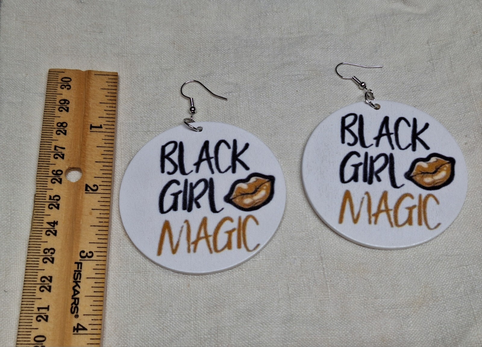 African Pattern Earrings – NO TARNISHING Wood Dangle