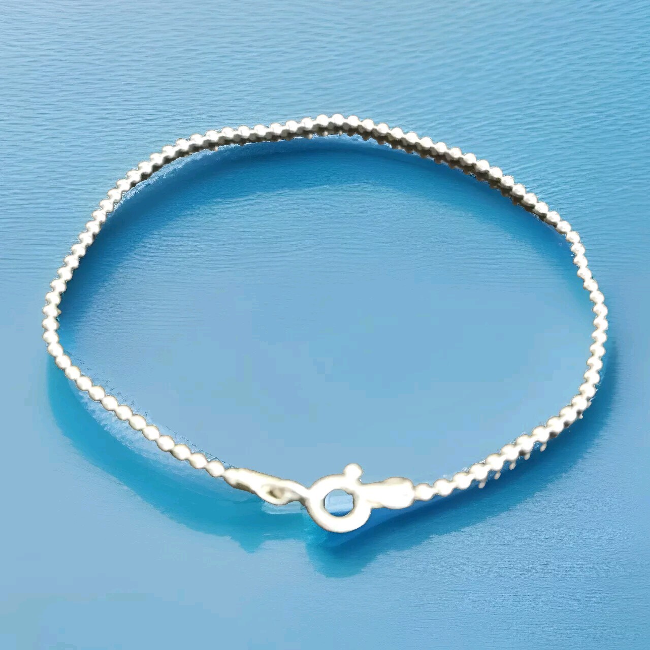 Erick’s Sterling Silver Beaded Link Bracelet 7.2 in. long Taxco.925