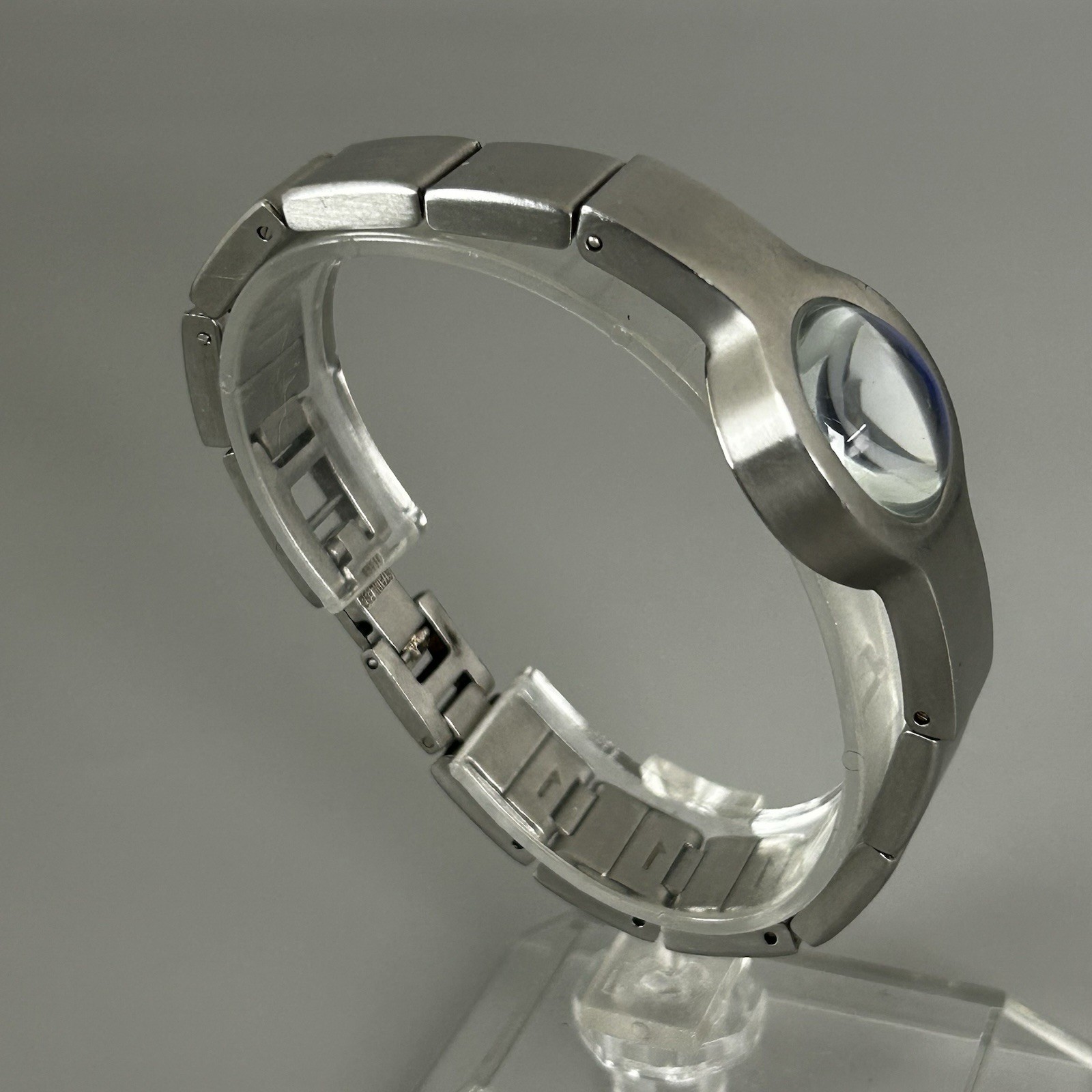 Storm Cubonic Womens Watch Steel Silver Round Purple Dial Ladies New Battery
