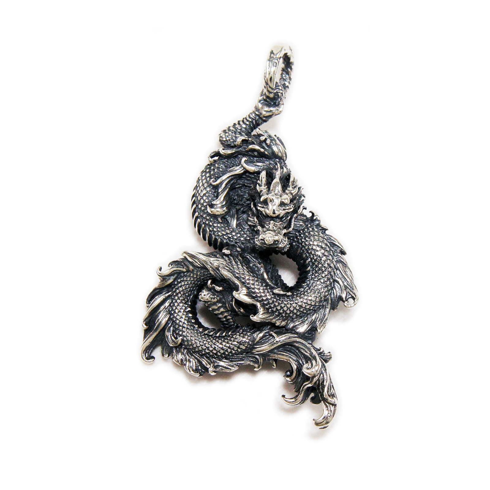 DRAGON 925 STERLING SILVER BIKER GOTHIC ROCKABILLY ROCK N ROLL PENDANT KH-018