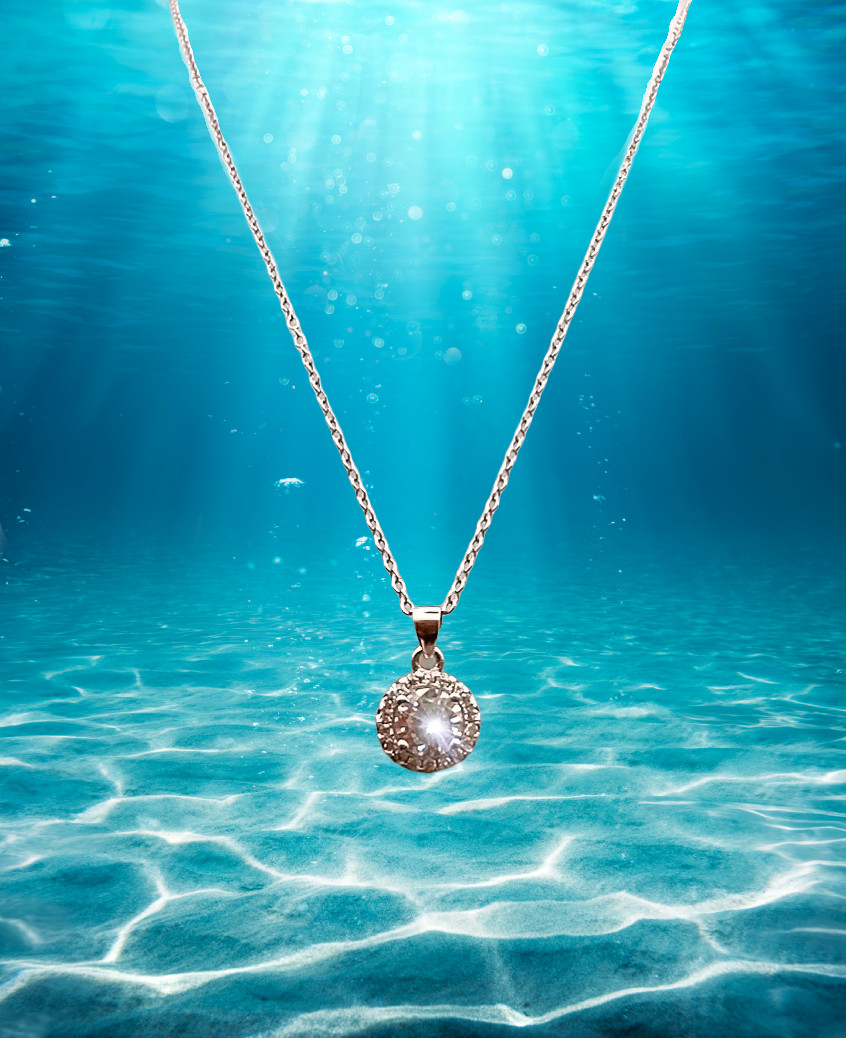 SILVER NECKLACE WITH CZ PENDANT 925 Fuzion Creations Int. Mark 18″ Chain VIDEO