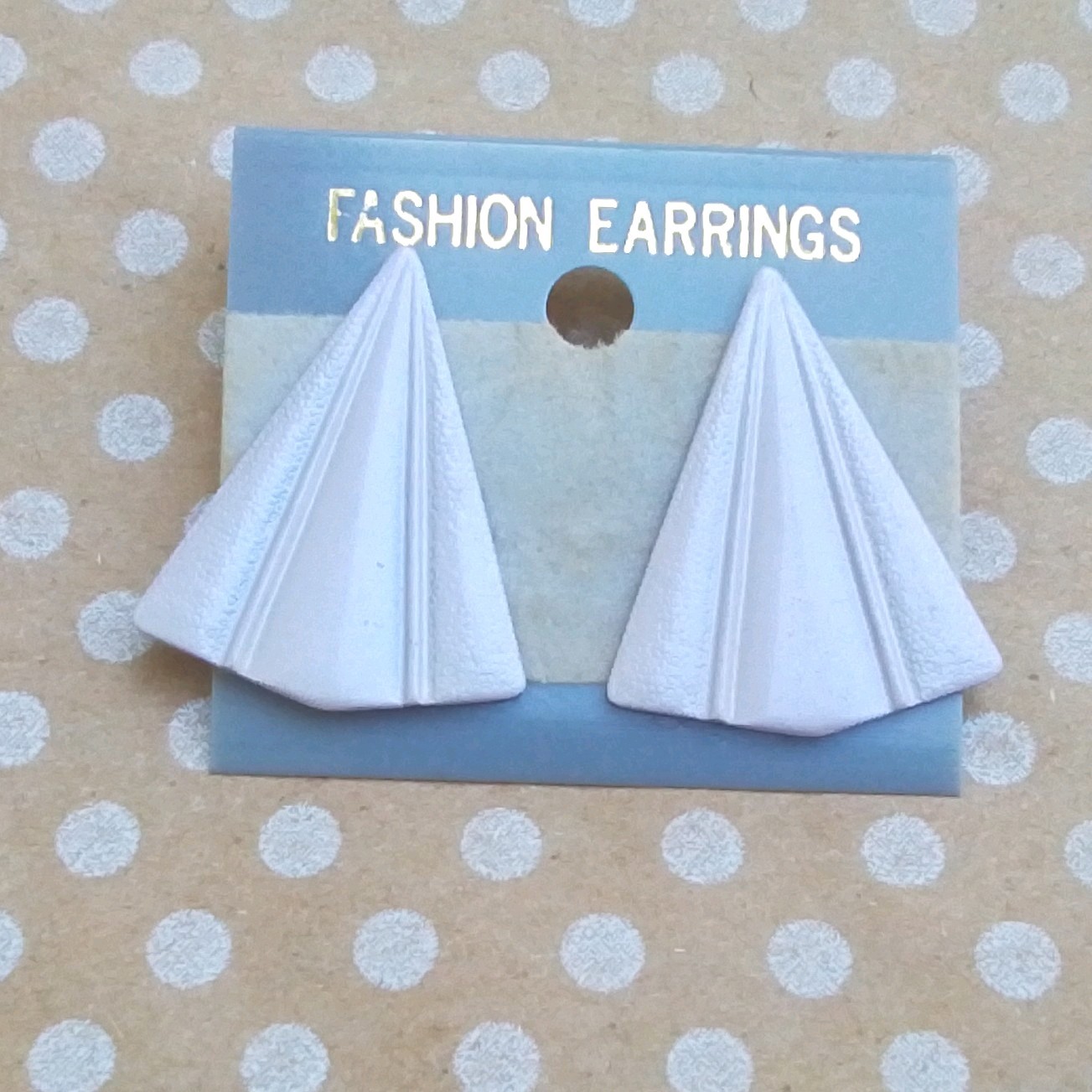 5 Pairs 1980 Vintage Earrings Stud & Dangle/Drop Mixed Colors Metal Plastic