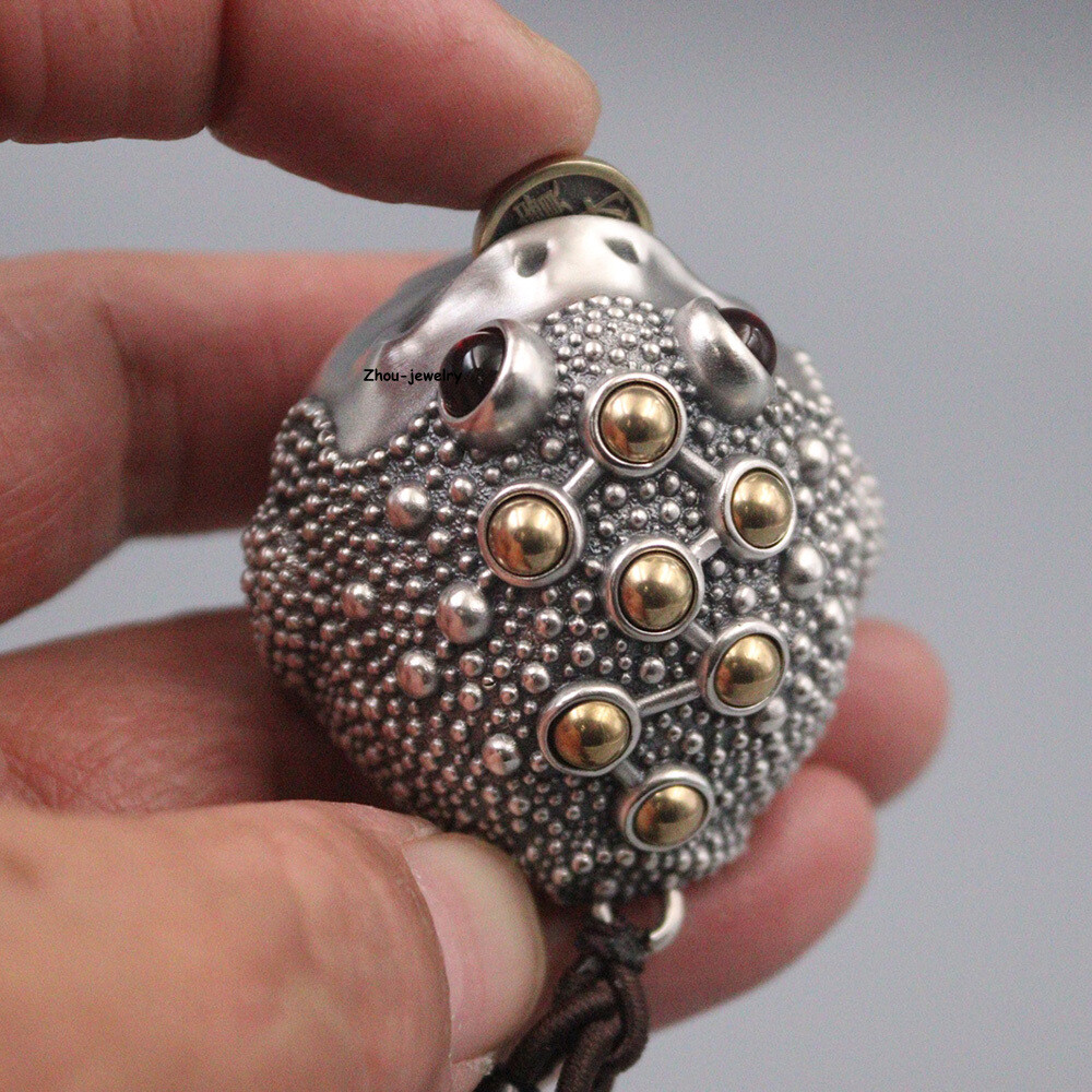 Solid S999 Fine Silver 999 Hand Pieces Wealth Golden Toad Pendant 49-50g 1.88in