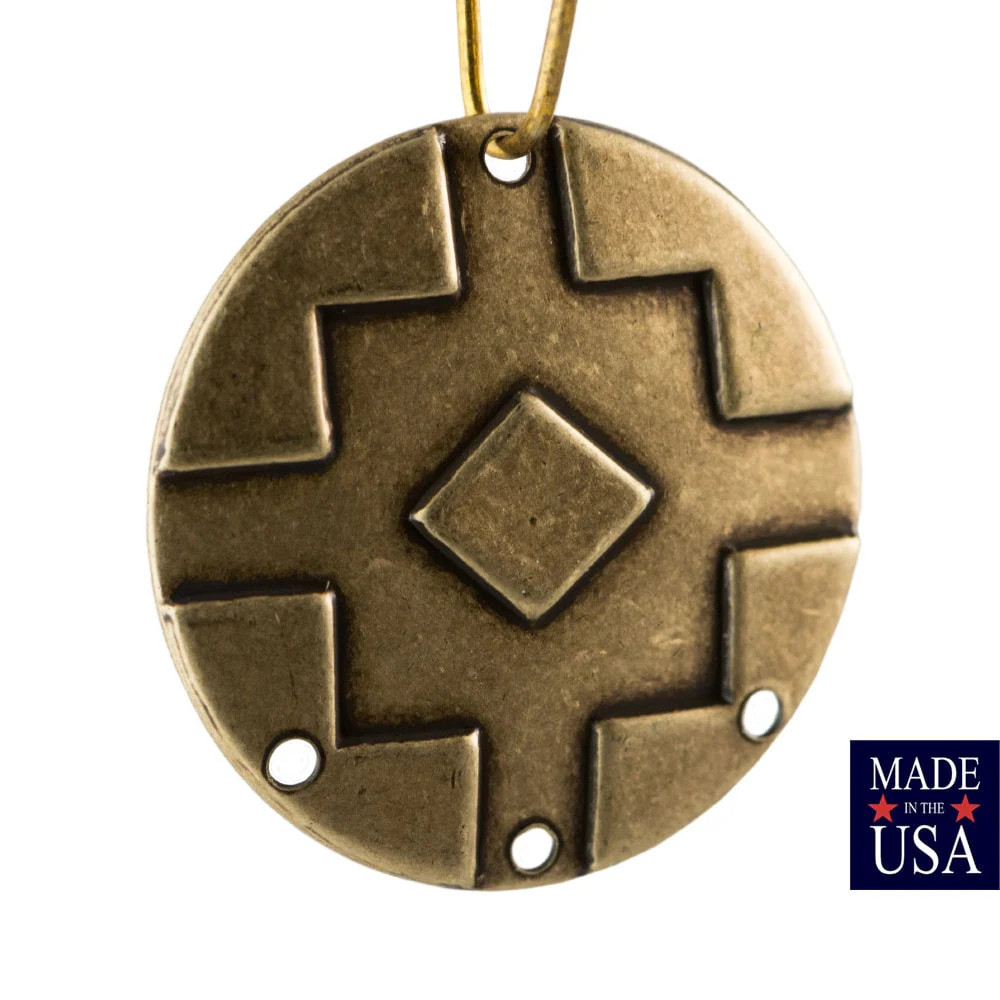 4 Hole Brass Ox Southwestern Drop / Pendant 25mm (4) mtl474F