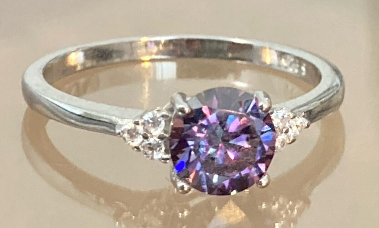 Moissanite Diamond Rings All Sizes & Colours 14k Gold or Rhodium Finish S925