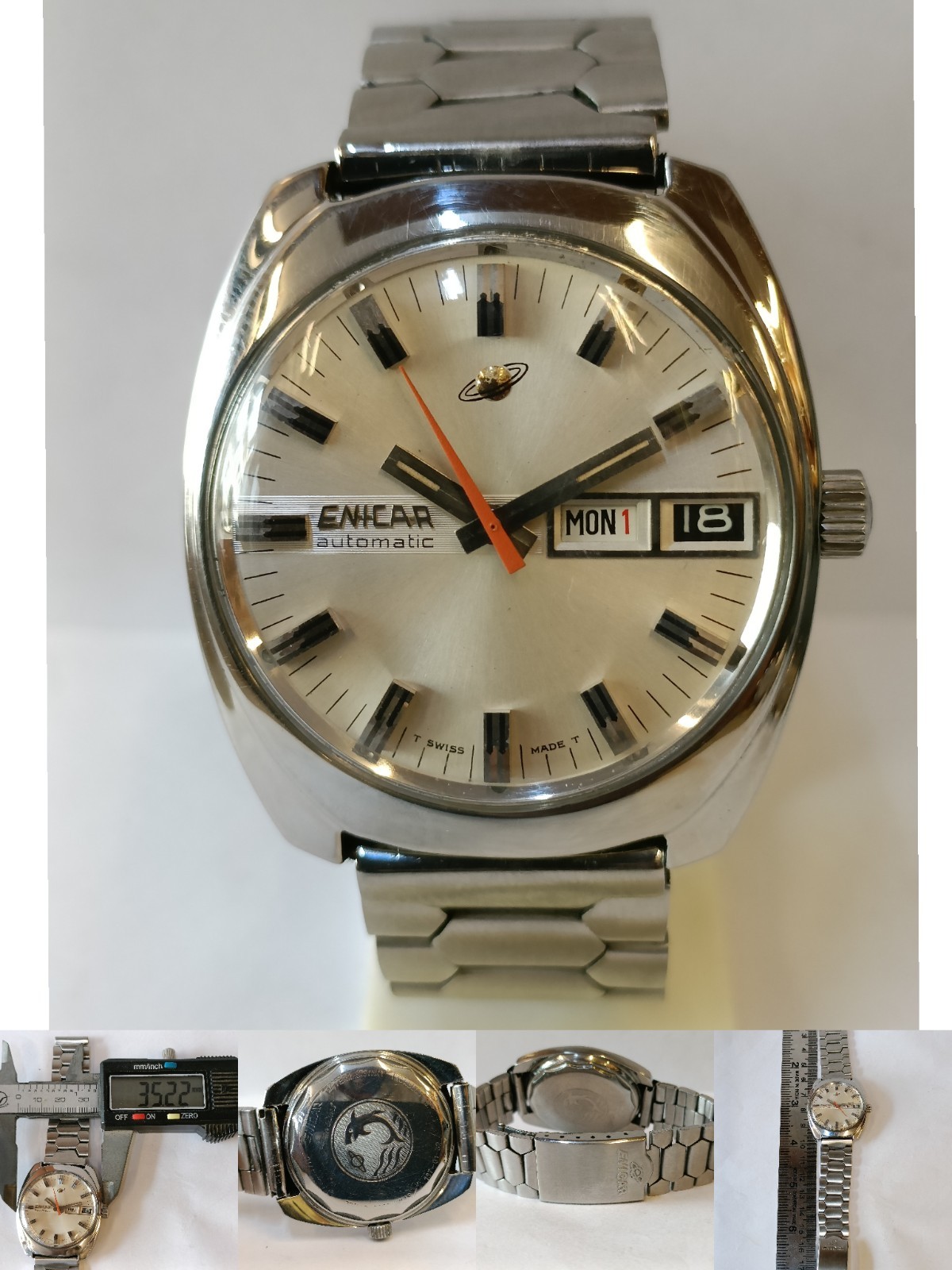 ENICAR AUTOMATIC WHITE DIAL SWISS MEN’S WORKING CONDITION