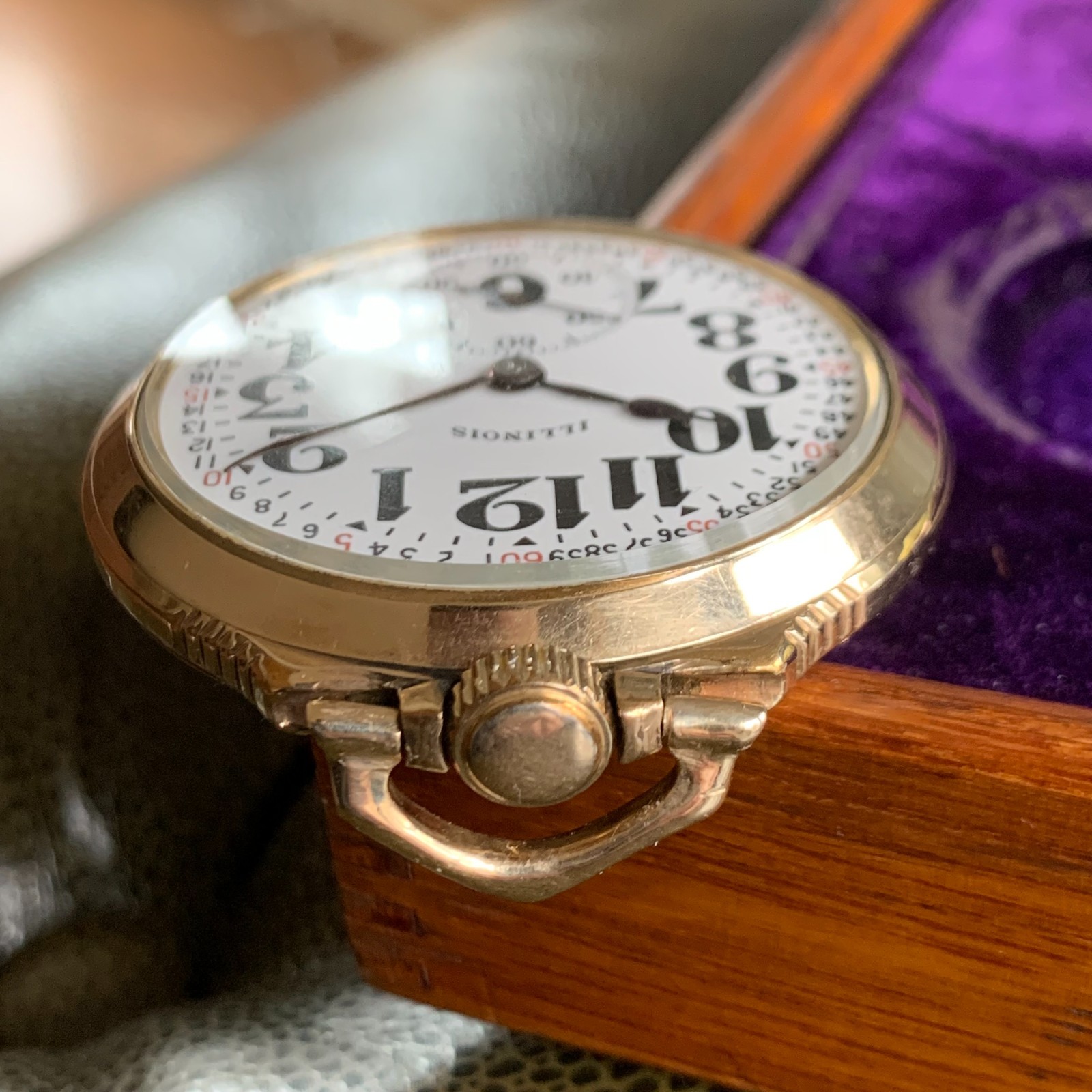 1926 Illinois Grade Bunn Type III 60hr. Sunray Damaskeening 16S 19J Pocket Watch