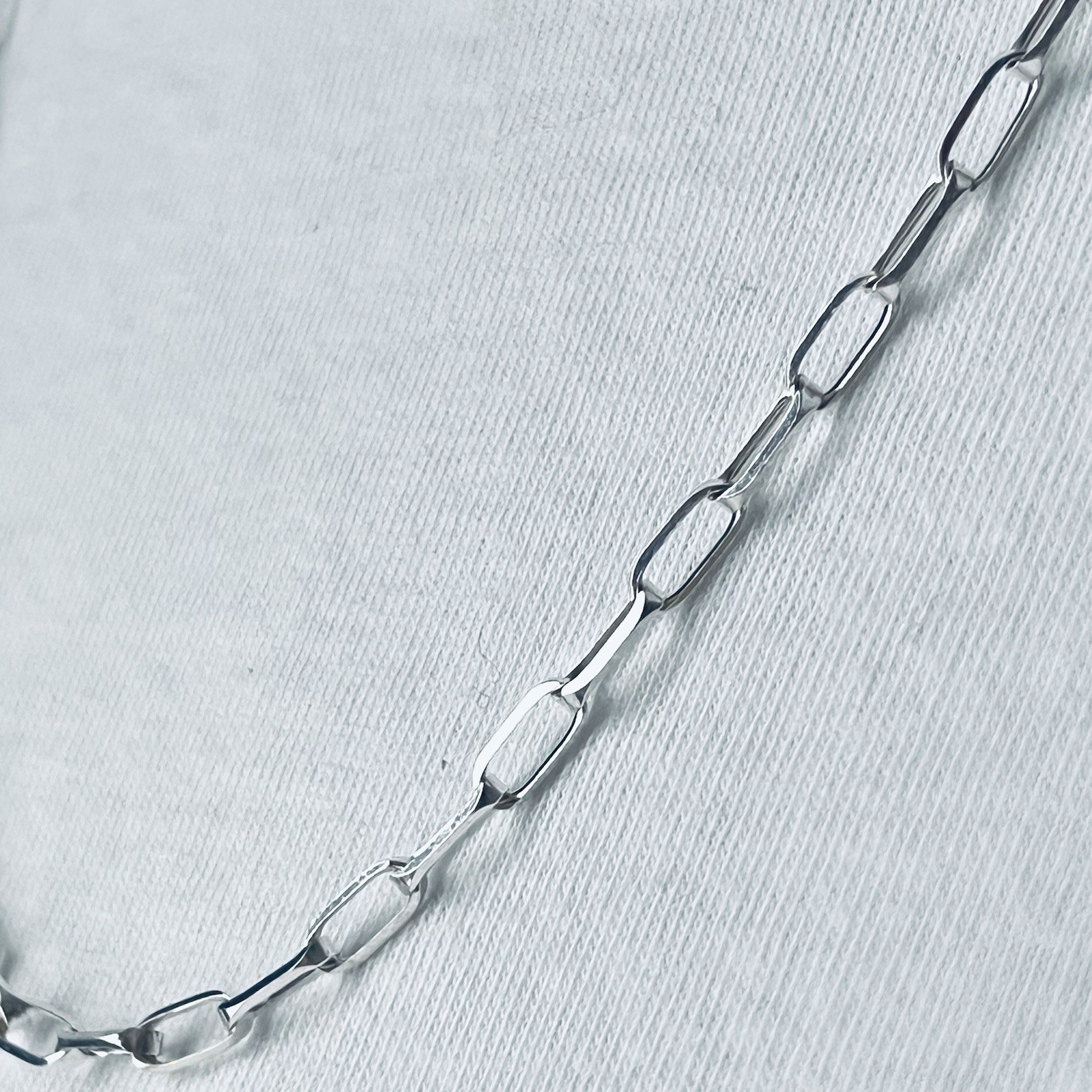 Sterling Silver 925 Paperclip Link Necklace, Italy, 24”