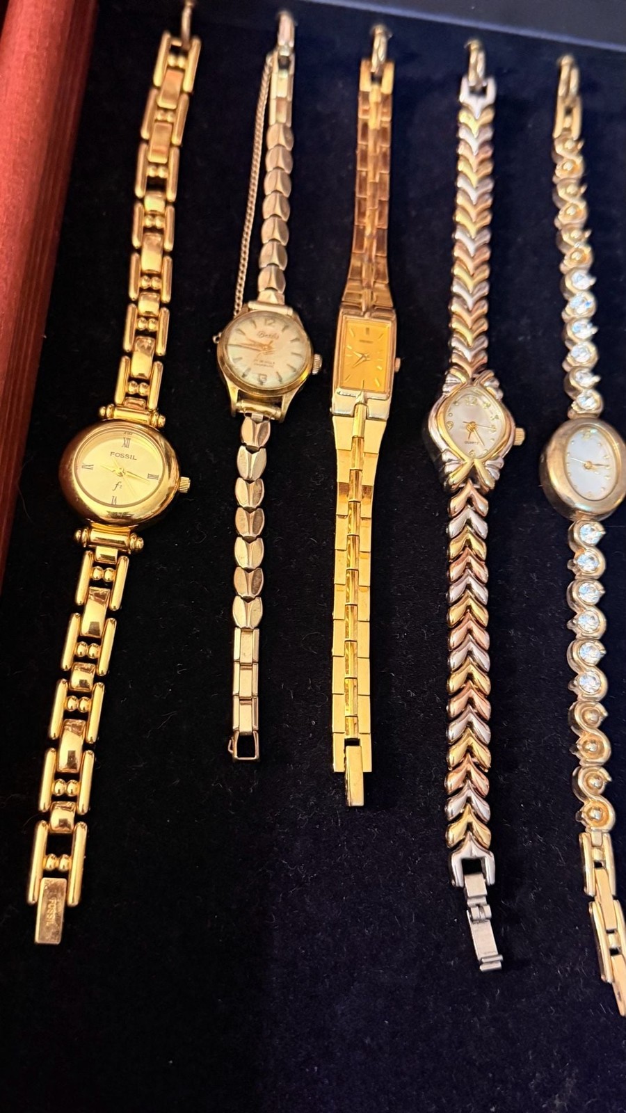 Collection of 8 Vintage Women’s Gold-Tone Quartz Fashion Wristwatches
