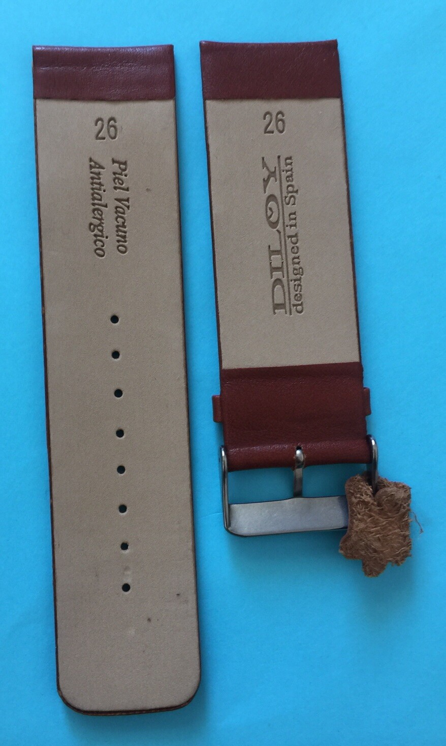 DILOY Vintage Hand-Stitched REAL Leather Watch Band Strap – Length 26 Medium Sca