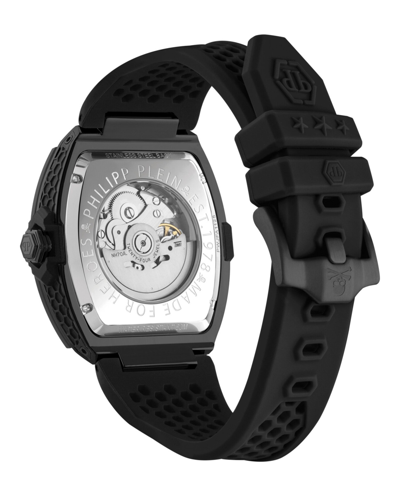 Philipp Plein Mens Black 44mm Strap Fashion Watch