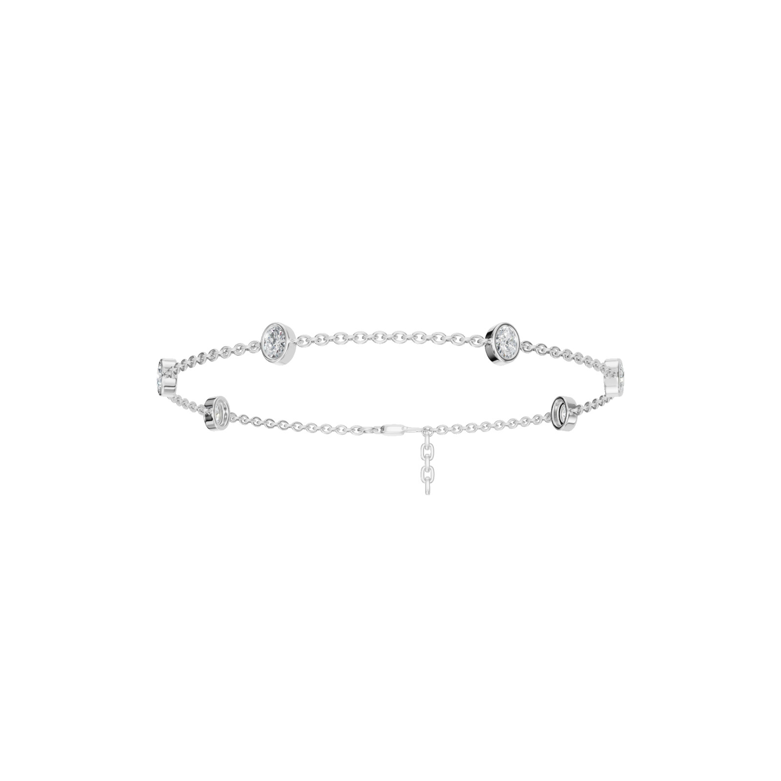 Eterna Glow Oval Lab Grown Diamond Dainty Charm Cluster Bracelet