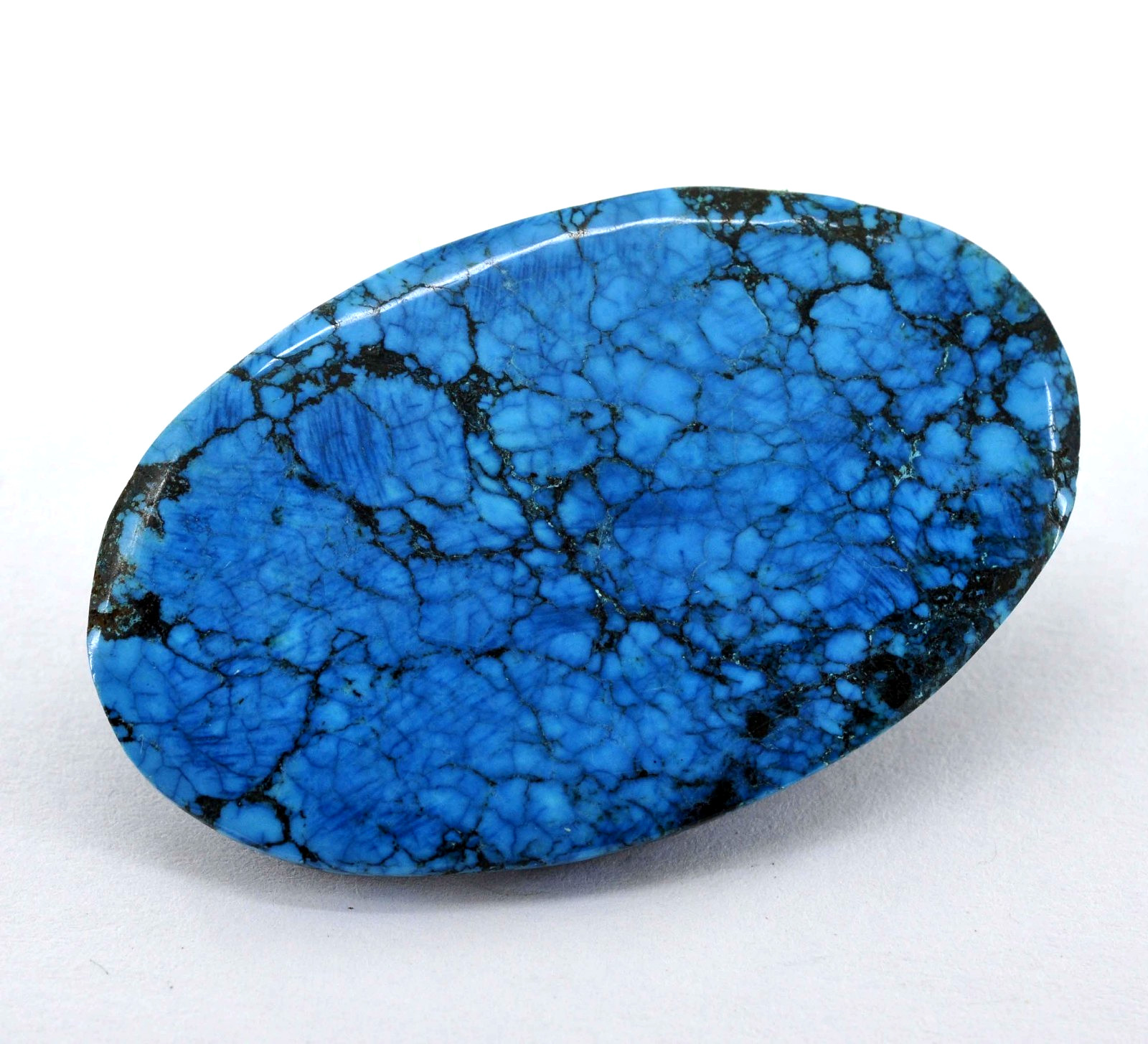 Natural 104.70Ct Certified Untreated Spiderweb Turquoise Oval Cut Loose Gemstone