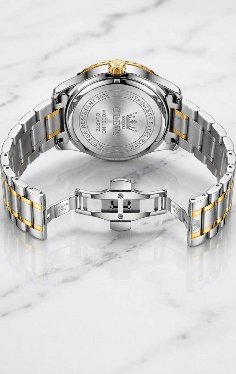 Men Luxury Blue Dial Business Watch Stainless Jewel Bezel Analog Date Wristwatch