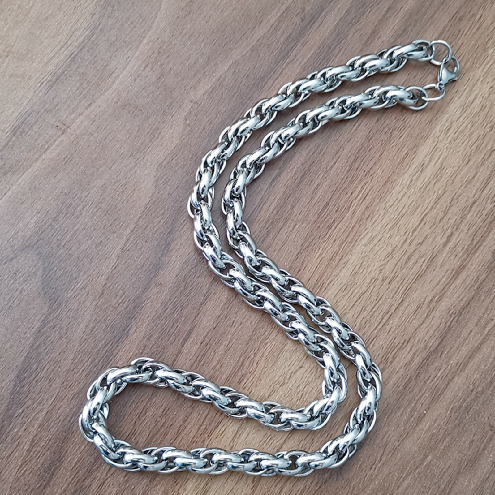 Shining 9mm S.steel Silver rope Link Chain Men’s Bracelet Necklace 7in–40in