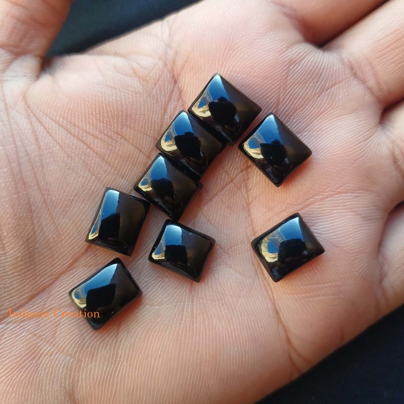 Natural Black Onyx Rectangle Cabochon 6x8mm To 20x25mm Loose Gemstone