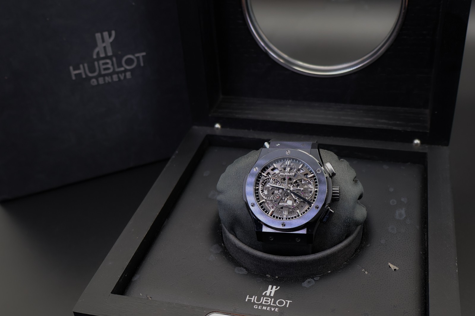 Hublot Classic Fusion Aerofusion Black Magic Skeleton 525.CM.0170.RX $18.8k MSRP