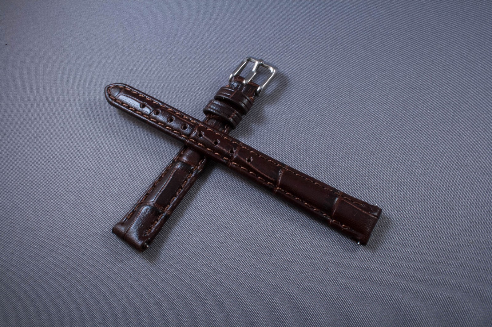 12mm Brown Genuine Leather Watch Band Strap Interchangeable Michele CSX Mini