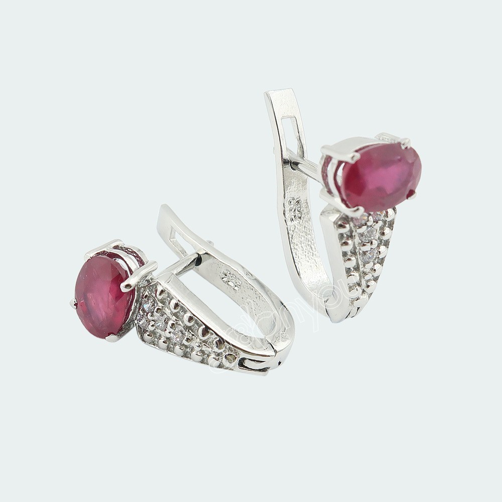 gr8onyou An Genuine | Everyday RUBY Earrings in Sterling Silver