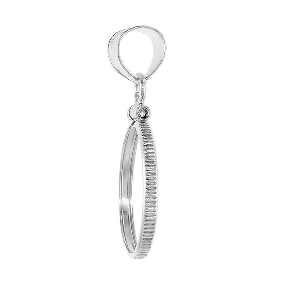 39 mm Sterling Silver Screw Top Edge 1 oz Silver Round Coin Bezel Pendant