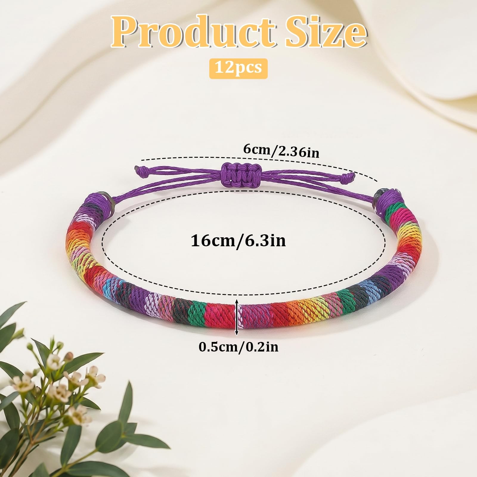 12 Pcs String Bracelets, Handmade Braided Bracelet Adjustable Woven Friendshi…