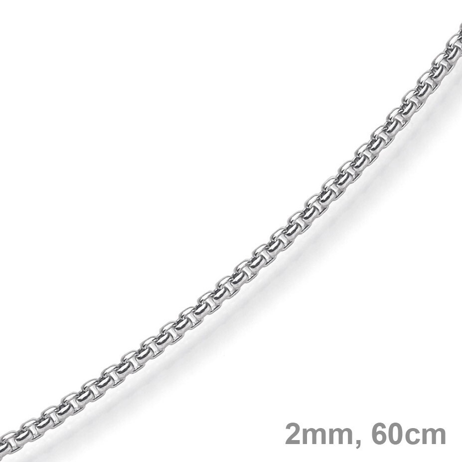 2mm Venetian chain round 585 gold white gold chain necklace 60cm women