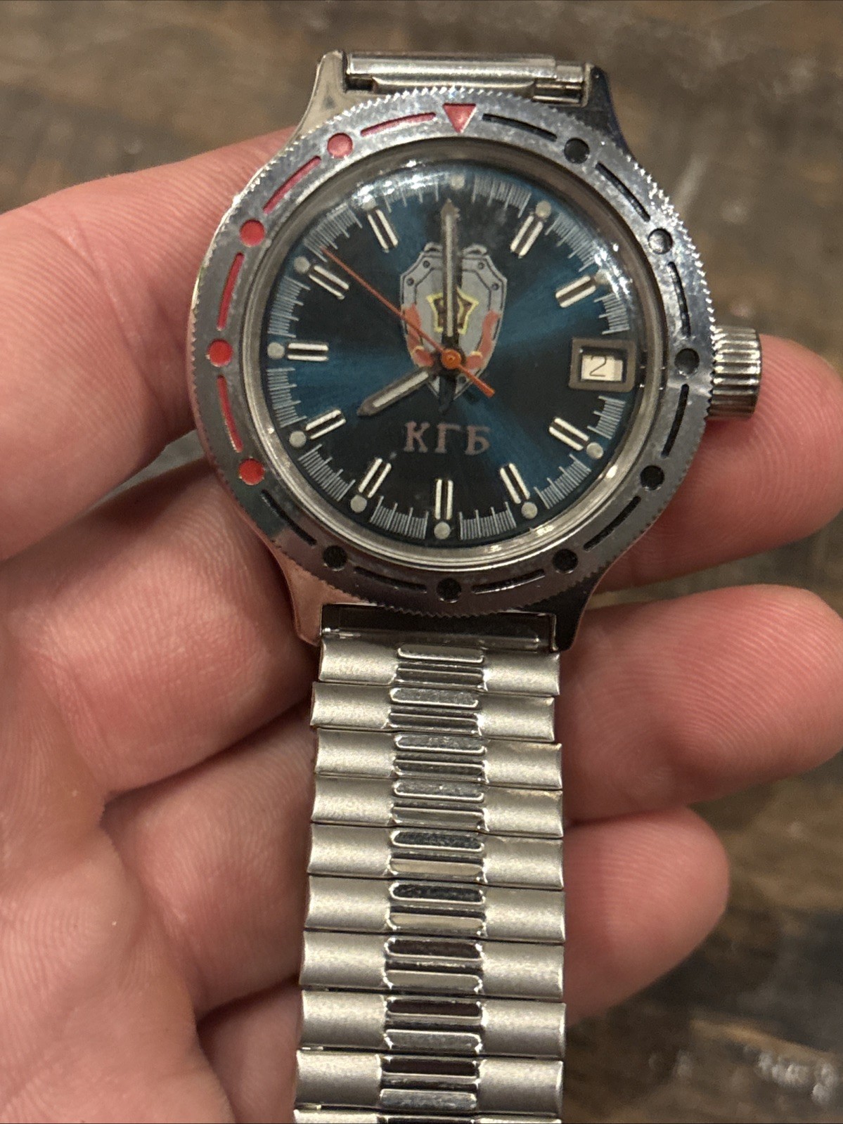 VINTAGE MEN’S WRIST WATCH VOSTOK КГБ KGB military TYPE AUTOMATIC 2416B Amphibian
