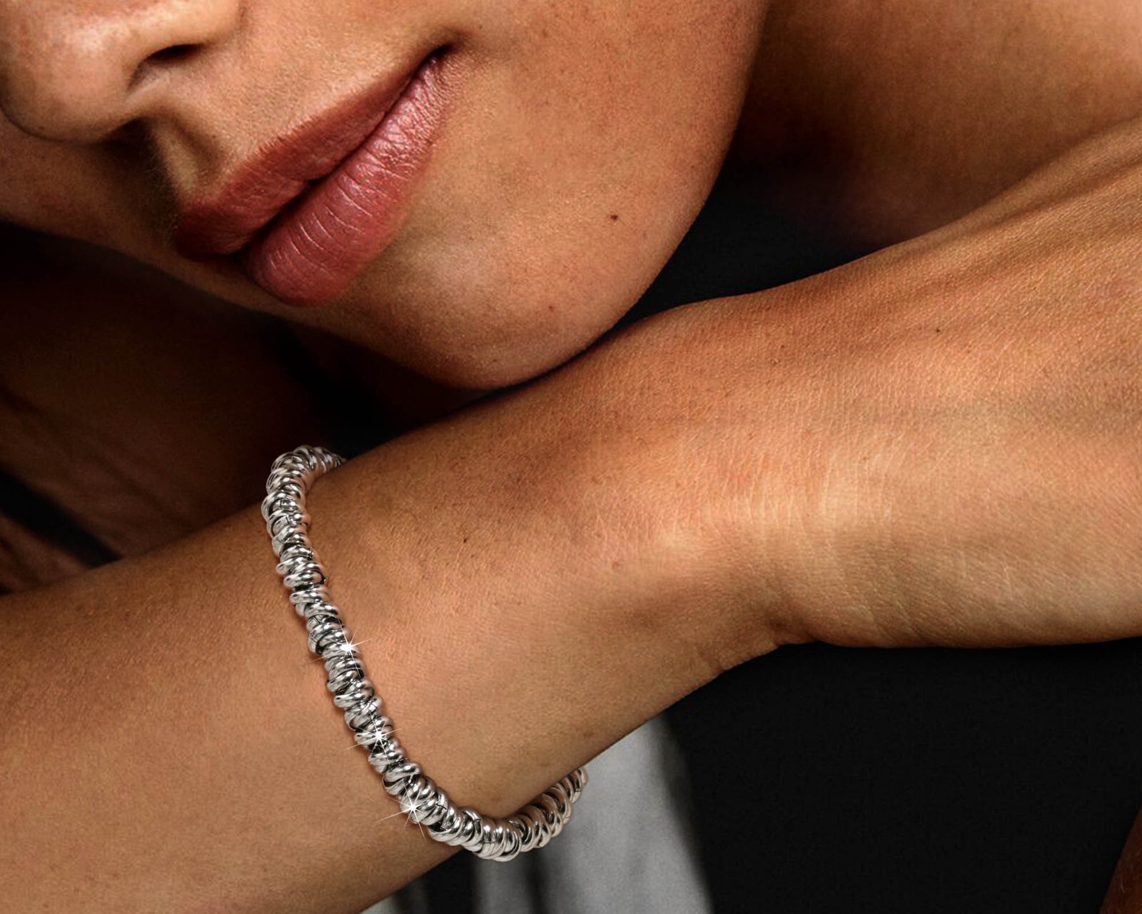 6mm 8.66inch Silver Women Mens Bracelet Stainless Steel Link Chian Fashion Gift