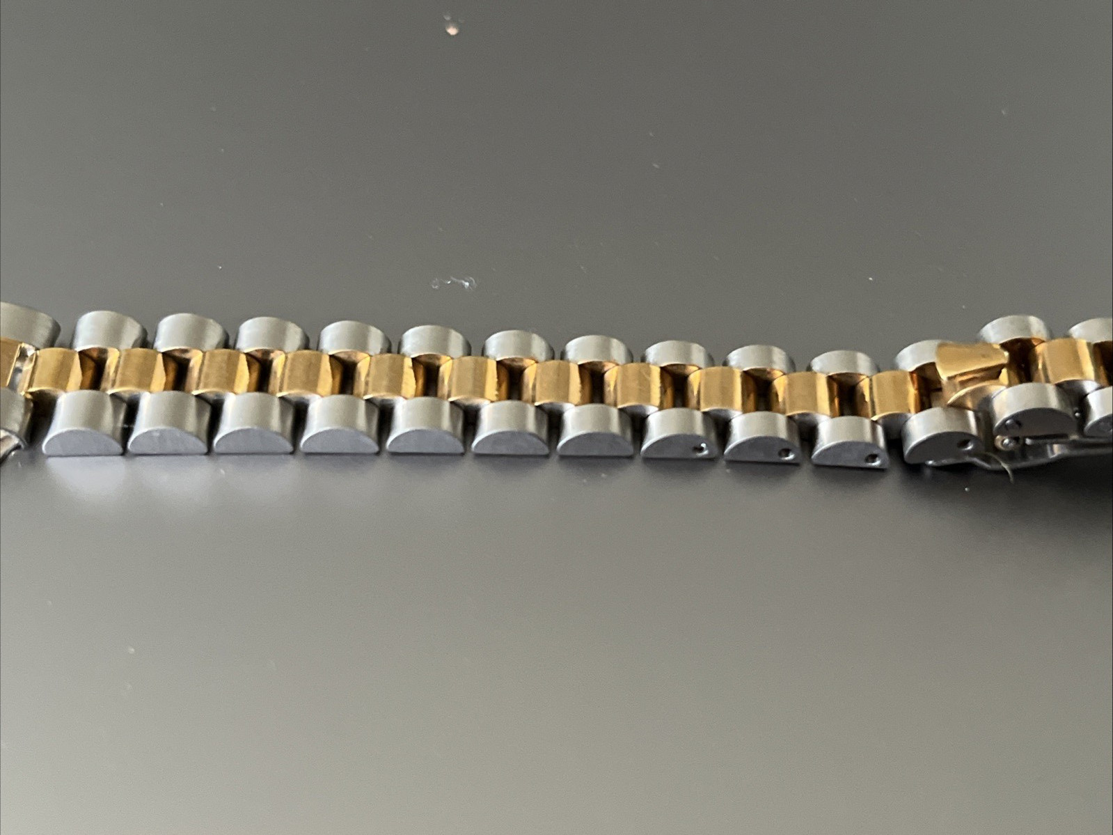 13 mm Watch Bracelet President S/ Steel Two-Tone Mat/Polish Hidden Folding Clasp