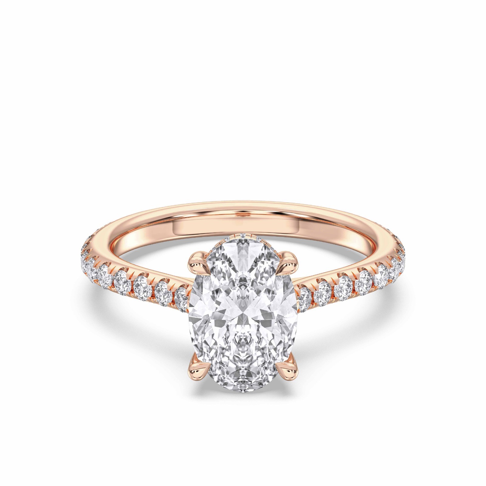 3.30 Ct F VS1 Oval Lab Grown Diamond Ring IGI Certified 14k Yellow Gold