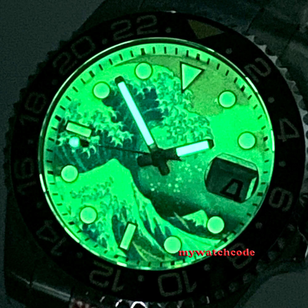 40mm Luminous Kanagawa Surfing Dial NH35 PT5000 Automatic 20atm Diving Men Watch