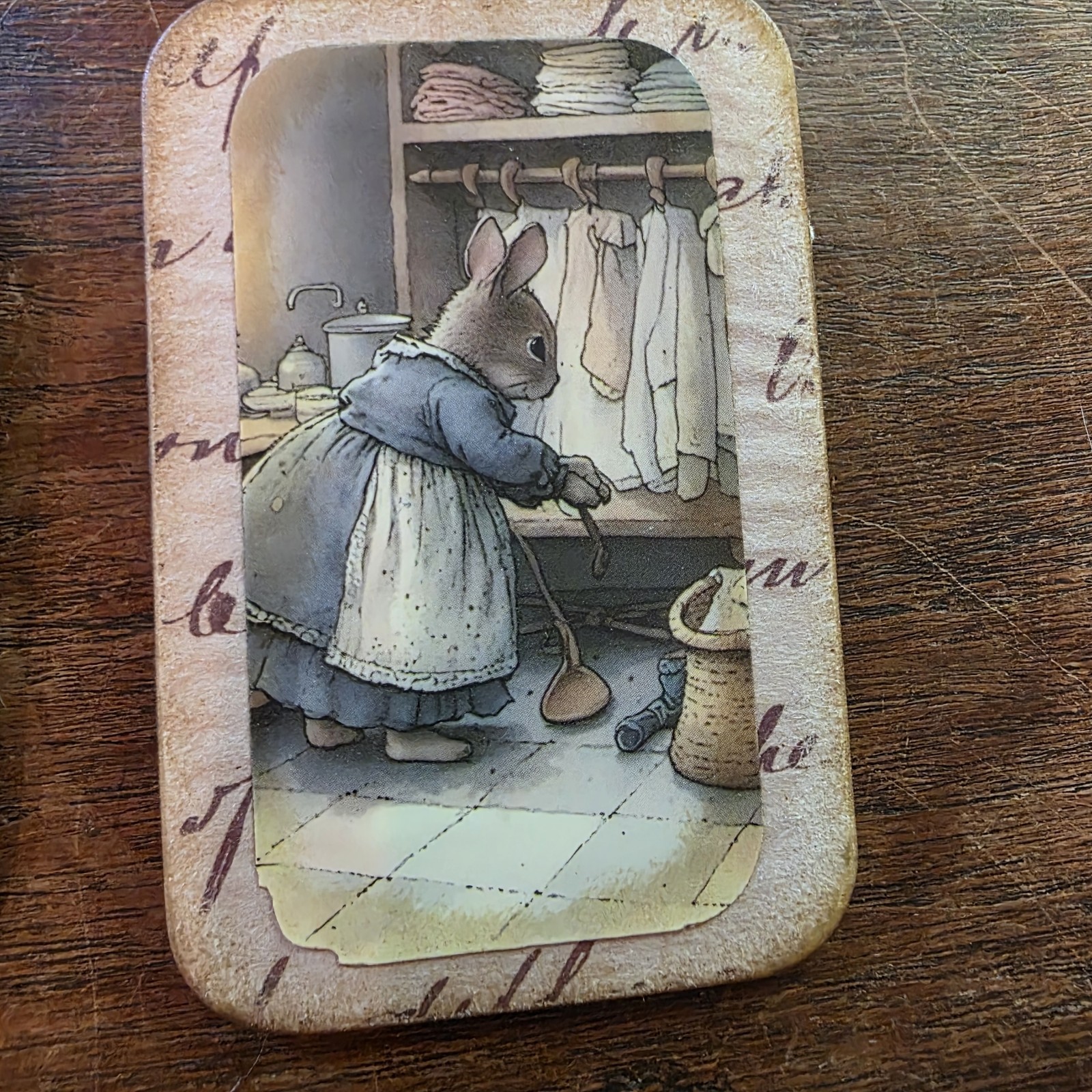 Dark Academia Handmade Brooch Storybook Animal Vtg Pin Charm Junk Journal OOAK