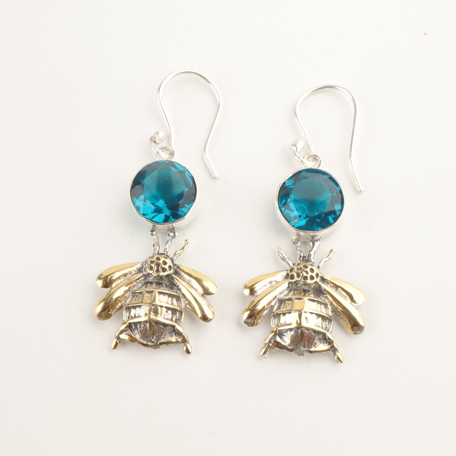 Natural Apatite 925 Silver Wedding Mother Drop Engagement Bezel Earrings Jewelry