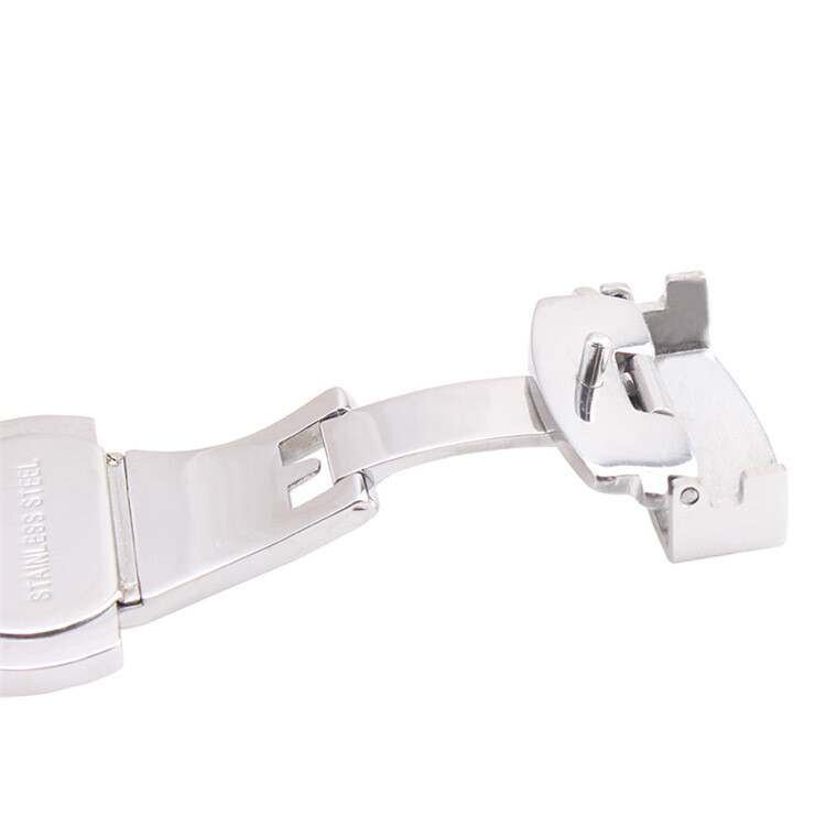 Butterfly Double Snap Clasp 10 12 14 16 18 20 22mm Stainless Steel Watch Buckle
