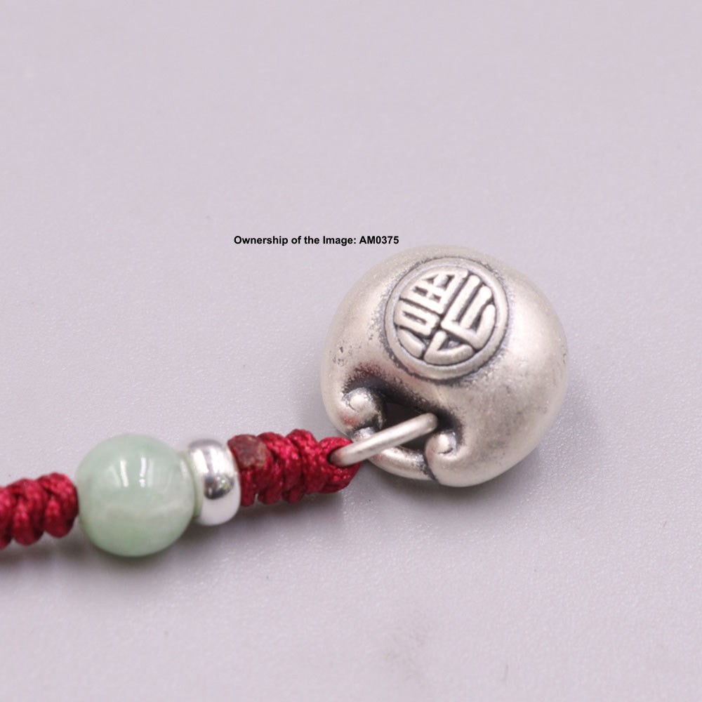 Real 999 Fine Silver Good Luck 福 Lock Handmade Charm Pendant 80mm L