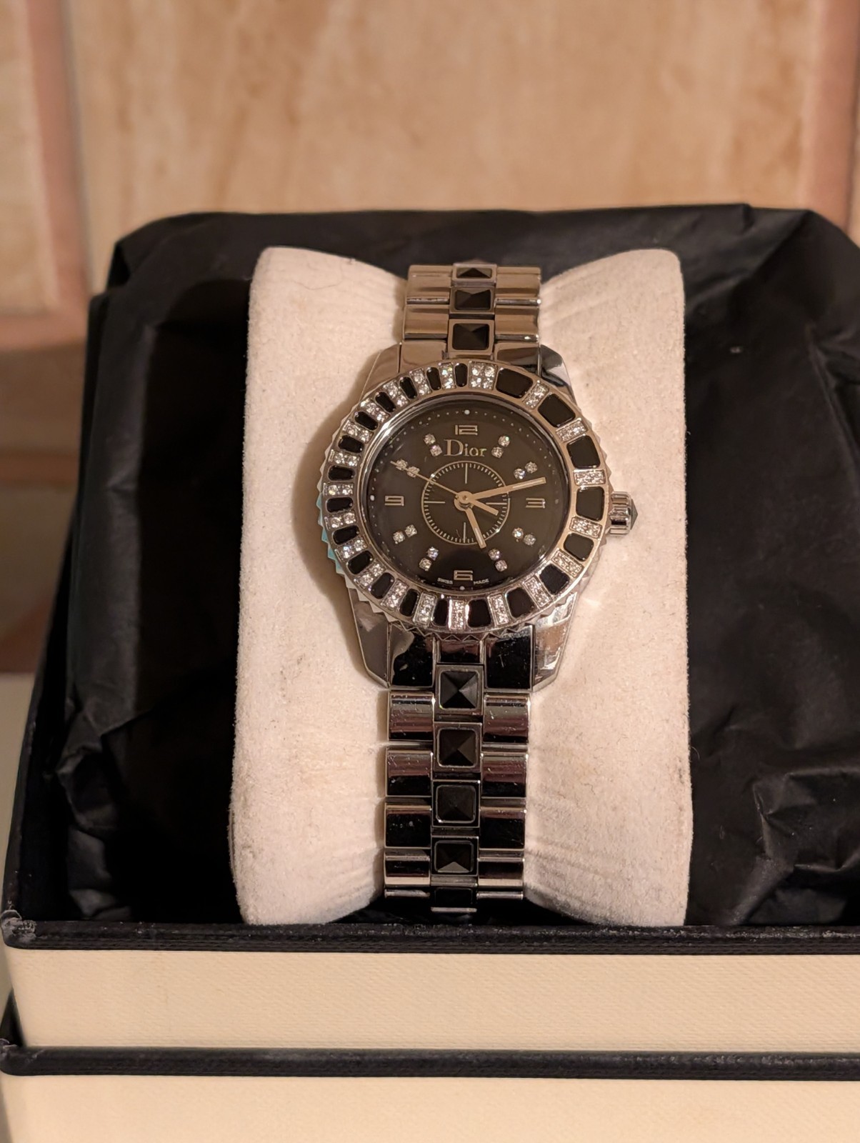 Dior Christal Watch Diamonds Ceramic Date StainSteel 33MM Ladies’