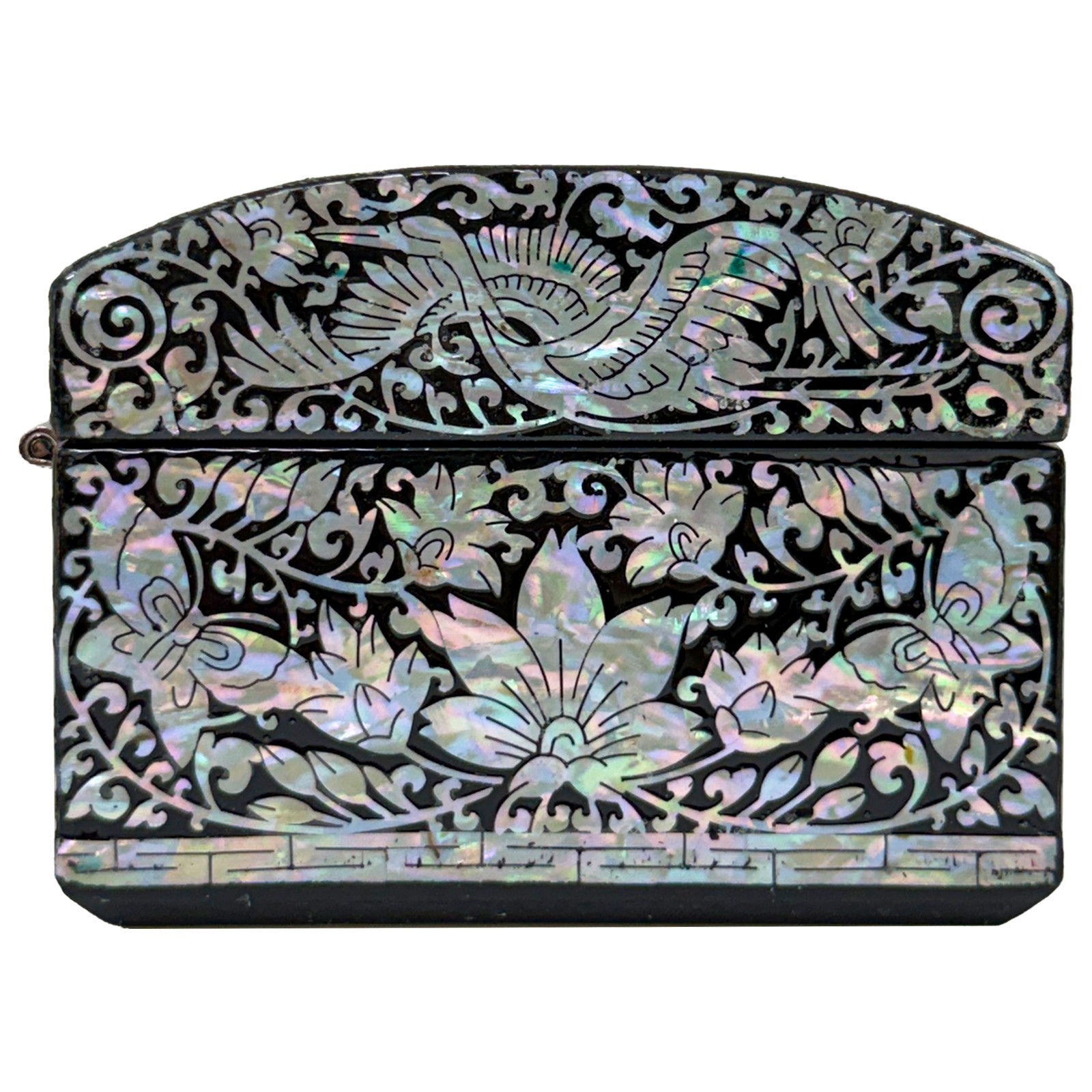Korea Traditional Mother of Pearl Crane Jewelry Box wood trinket box