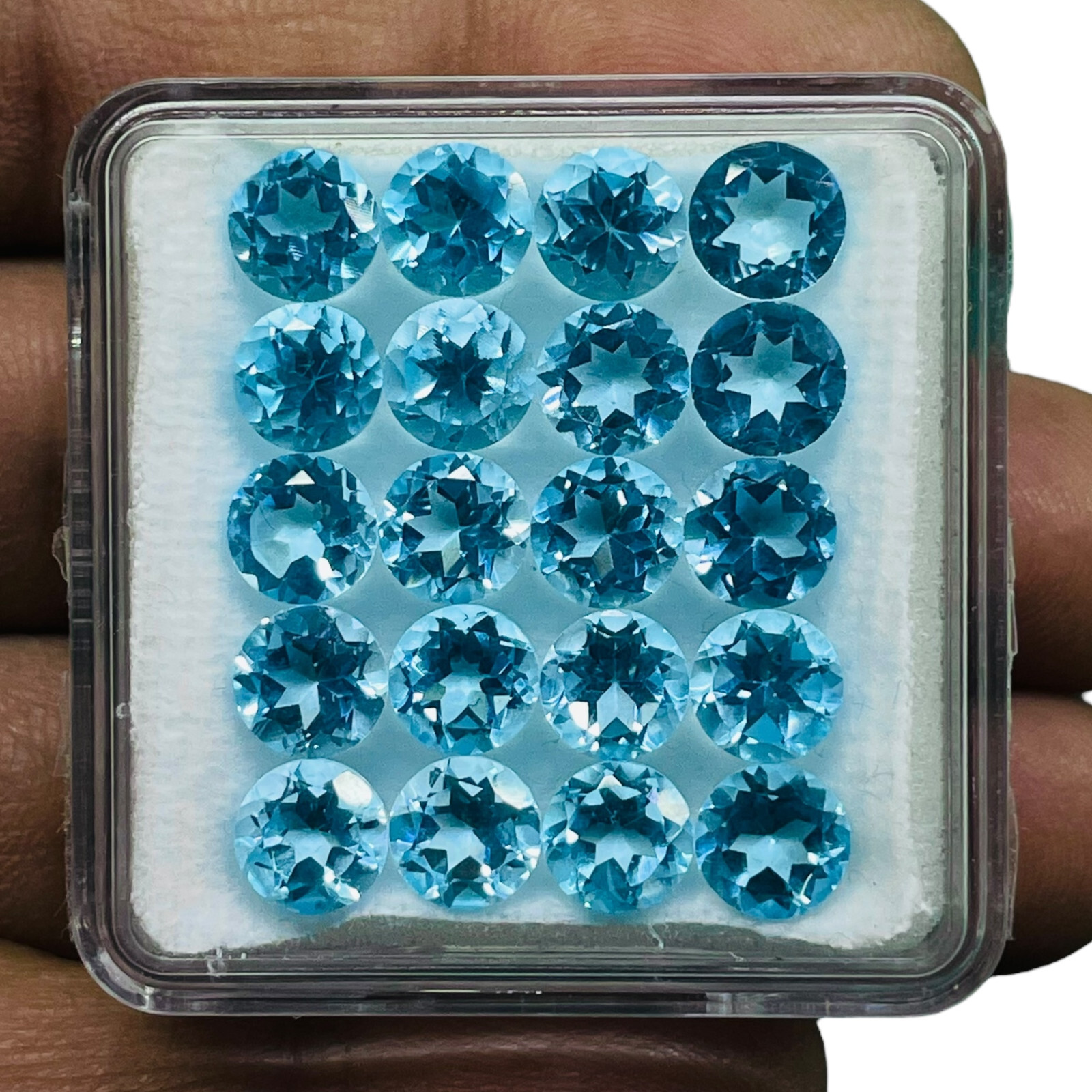 VVS 10 Pcs Natural Sky Blue Topaz 6mm Round Cut Top Quality Loose Gemstones Lot