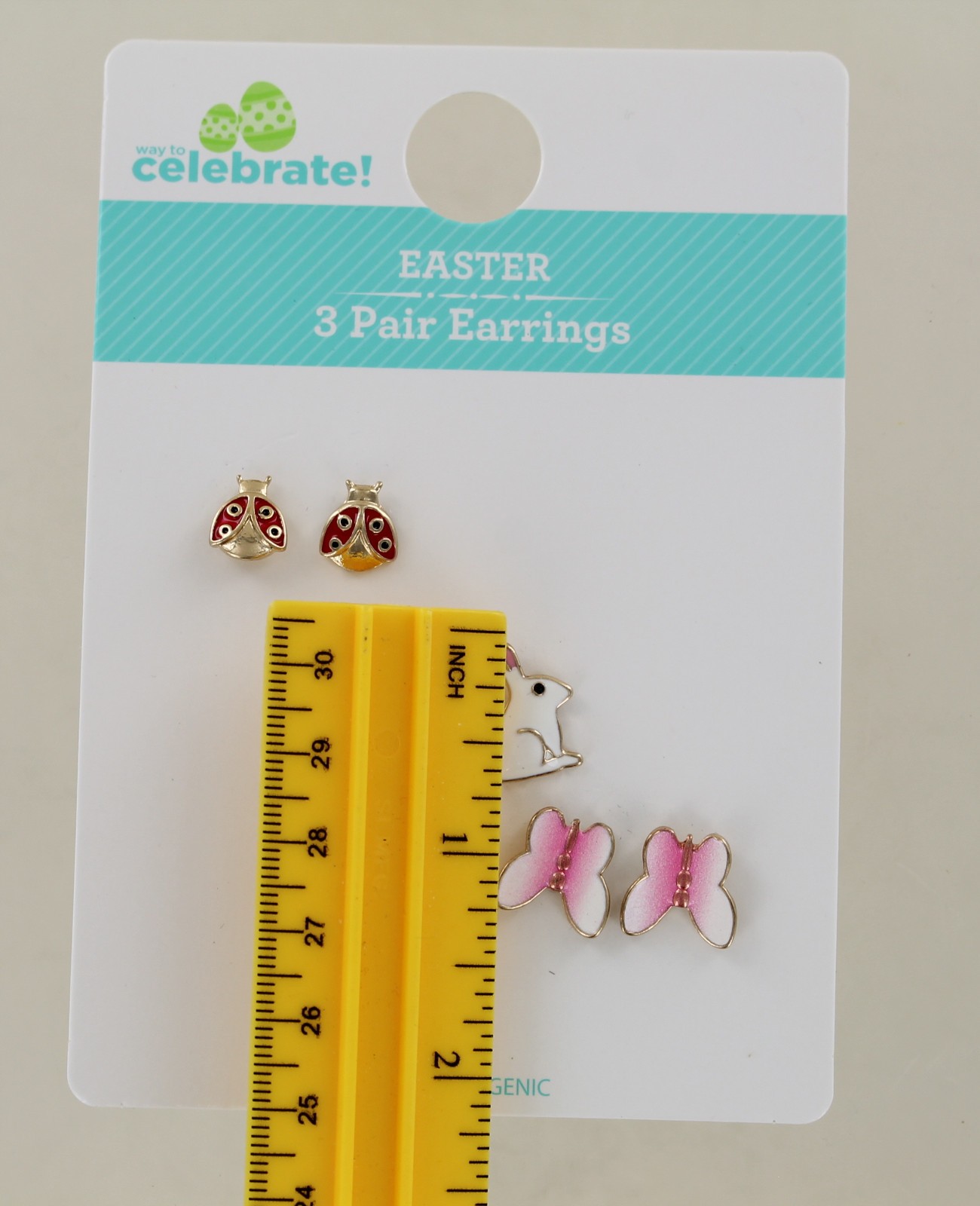 New Way To Celebrate Set of 3 Easter Earrings – Ladybug, Bunny & Butterfly