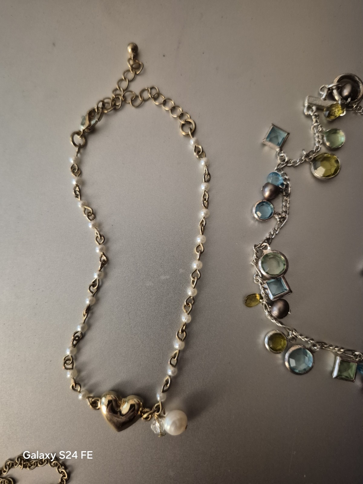 3 Jewelry Pieces – Bracelet, Choker & Necklace Silver & Gold Toned Fashion Lot