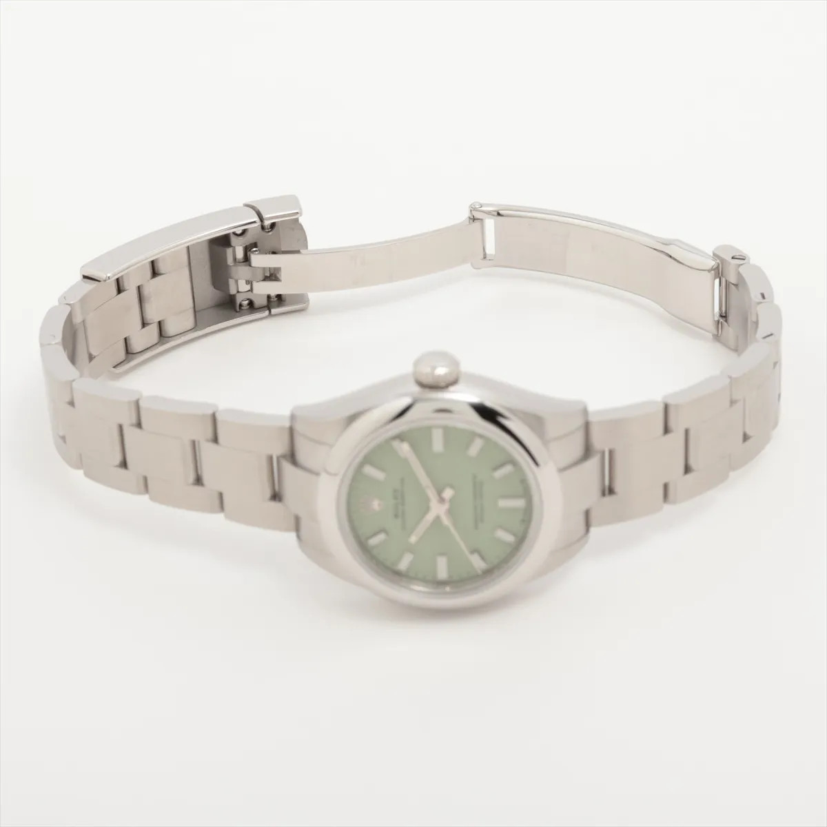 Rolex Oyster Perpetual 28 276200 SS SS AT pistachio dial oyster bracelet