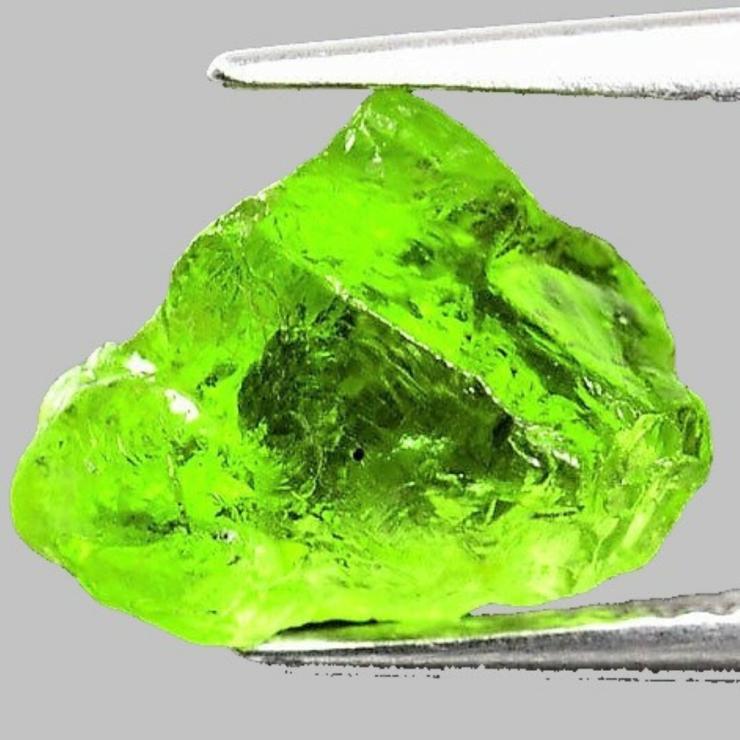 PERIDOT ROUGH FACET GEM GEMSTONE LIME GREEN VIETNAM GENUINE NATURAL 4 CARAT NICE