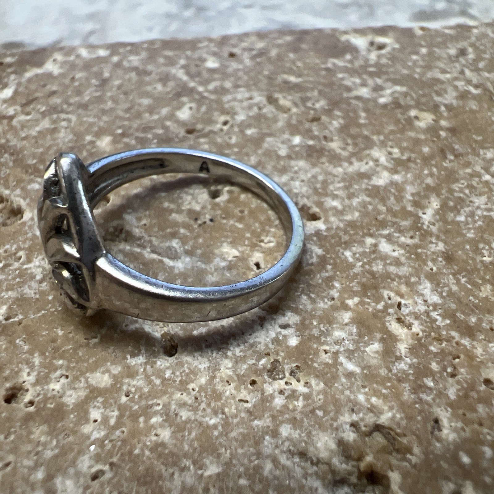 Vintage 925 Sterling Silver Diamond Cut Angel Wings Ring – Size 6.5
