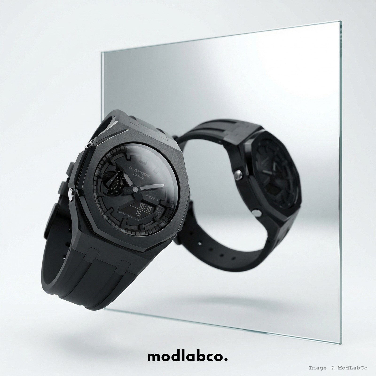 MLC-106 modlab company CLASSIC Octagonal Black Rubber 42mm Custom Watch