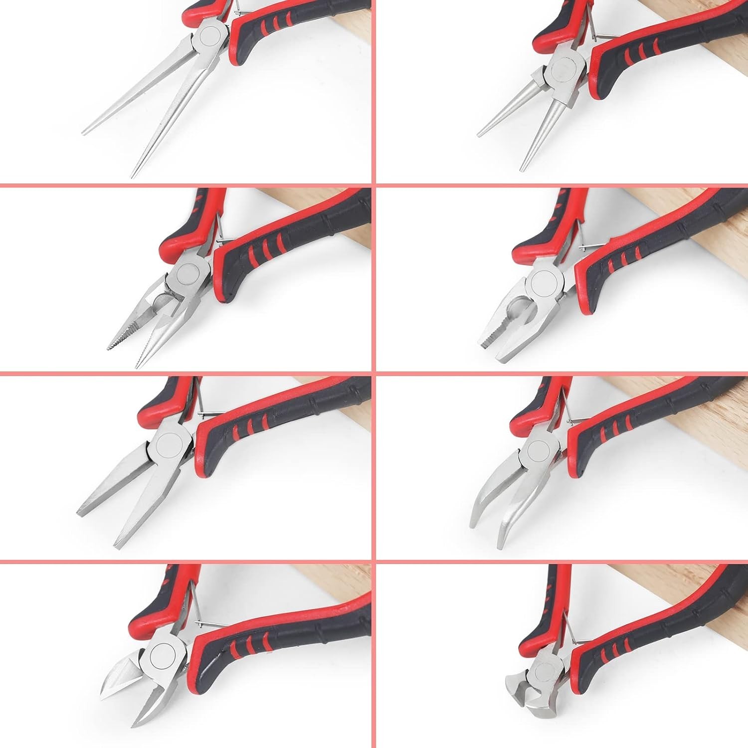 Professional Mini Wire Plier Kit in Wood Base