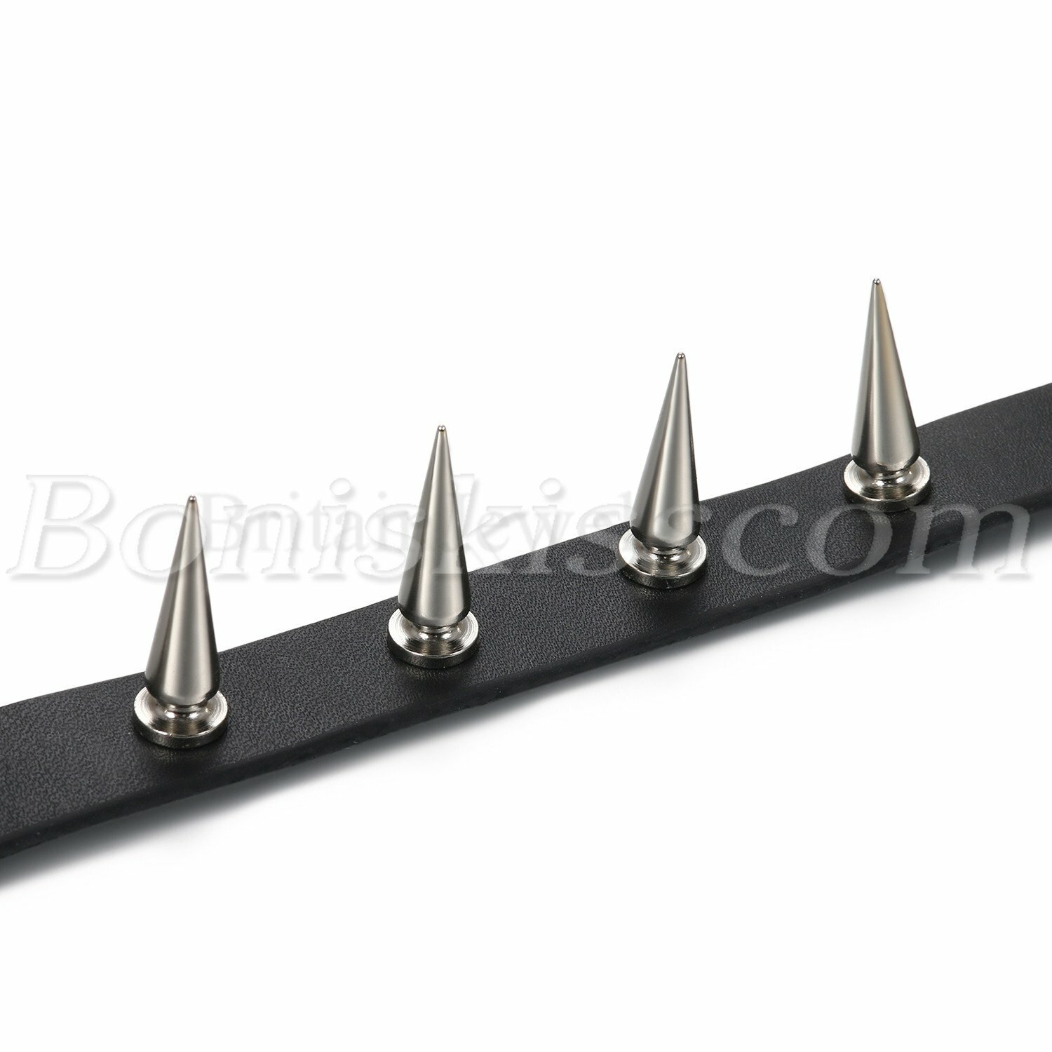 Mens Womens Gothic Punk Black Leather Spike Rivet Choker Necklace Studded Collar